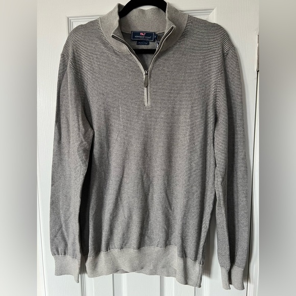 NWT vineyard vines Thaxter Stripe Quarter Zip - Picture 1 of 4